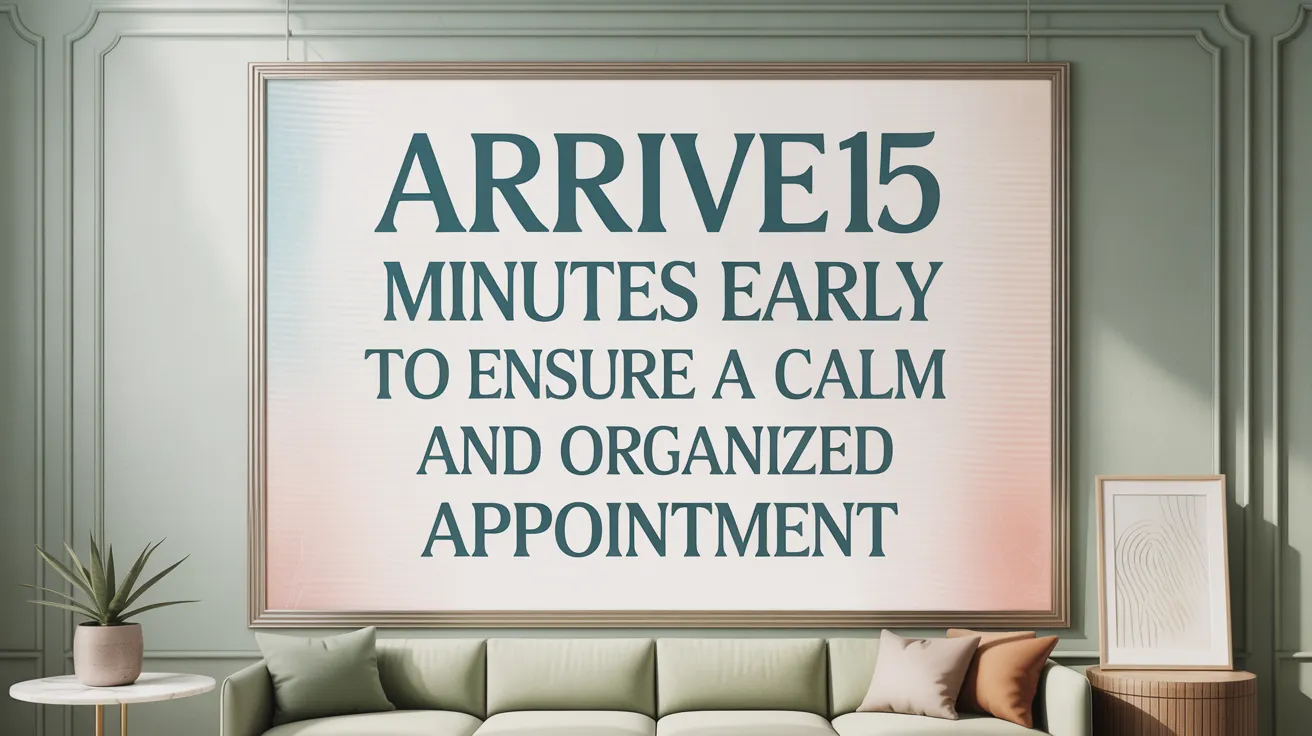 Arrive 15 Minutes Early to Ensure a Calm and Organized Appointment
