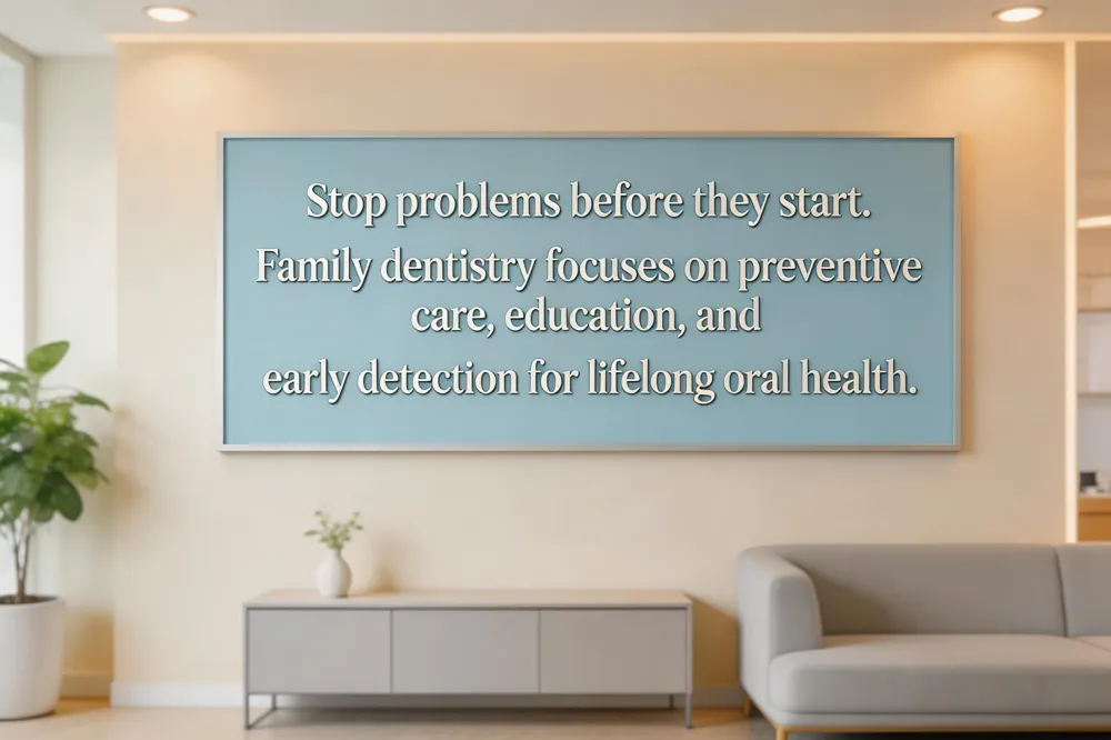 Stop problems before they start. Family dentistry focuses on preventive care, education, and early detection for lifelong oral health.
