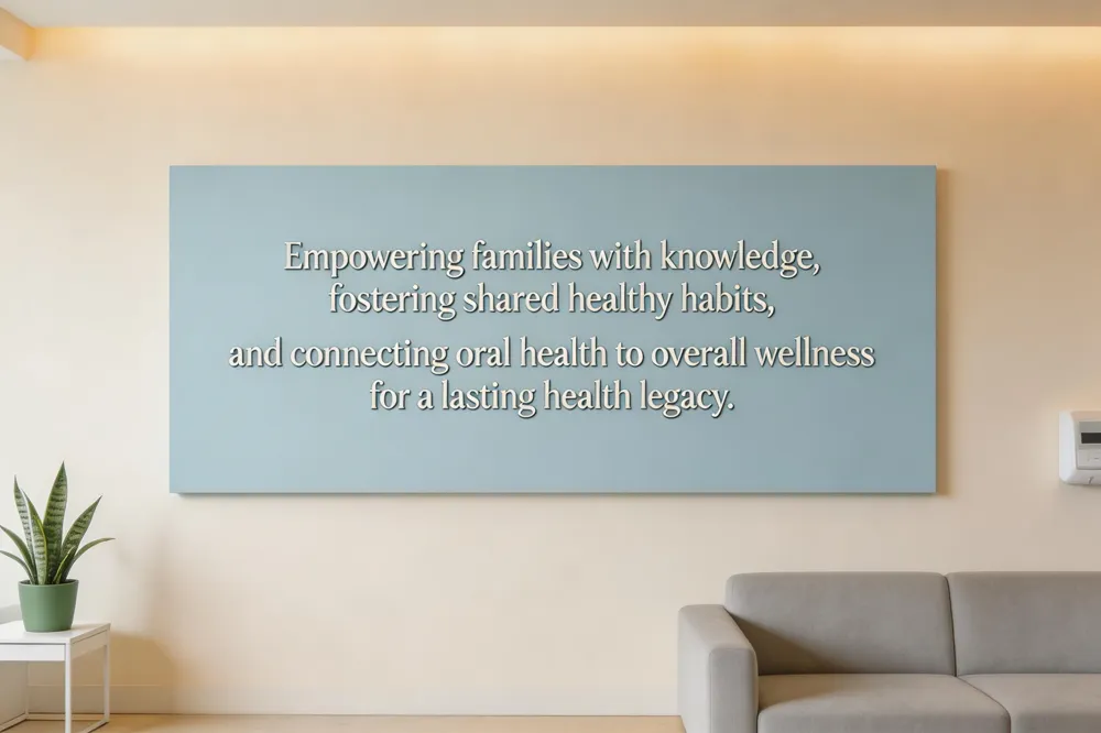 Empowering families with knowledge, fostering shared healthy habits, and connecting oral health to overall wellness for a lasting health legacy.