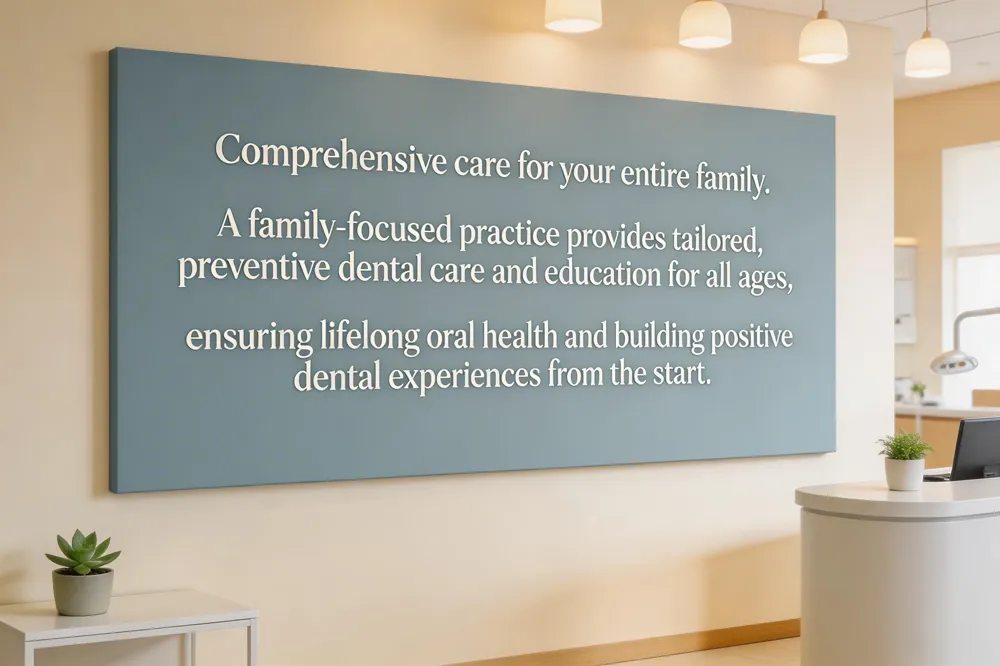 Comprehensive care for your entire family. A family-focused practice provides tailored, preventive dental care and education for all ages, ensuring lifelong oral health and building positive dental experiences from the start.