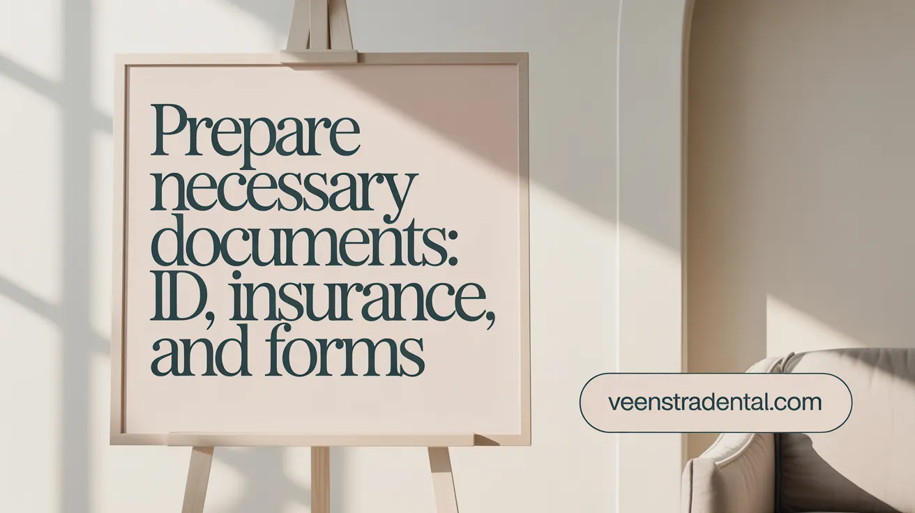 Prepare Necessary Documents: ID, Insurance, and Forms