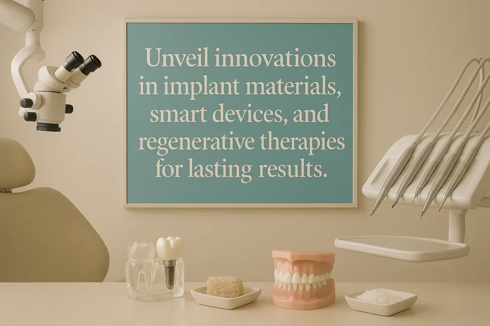 Unveil innovations in implant materials, smart devices, and regenerative therapies for lasting results.