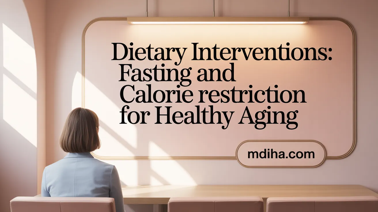 Dietary Interventions: Fasting and Calorie Restriction for Healthy Aging