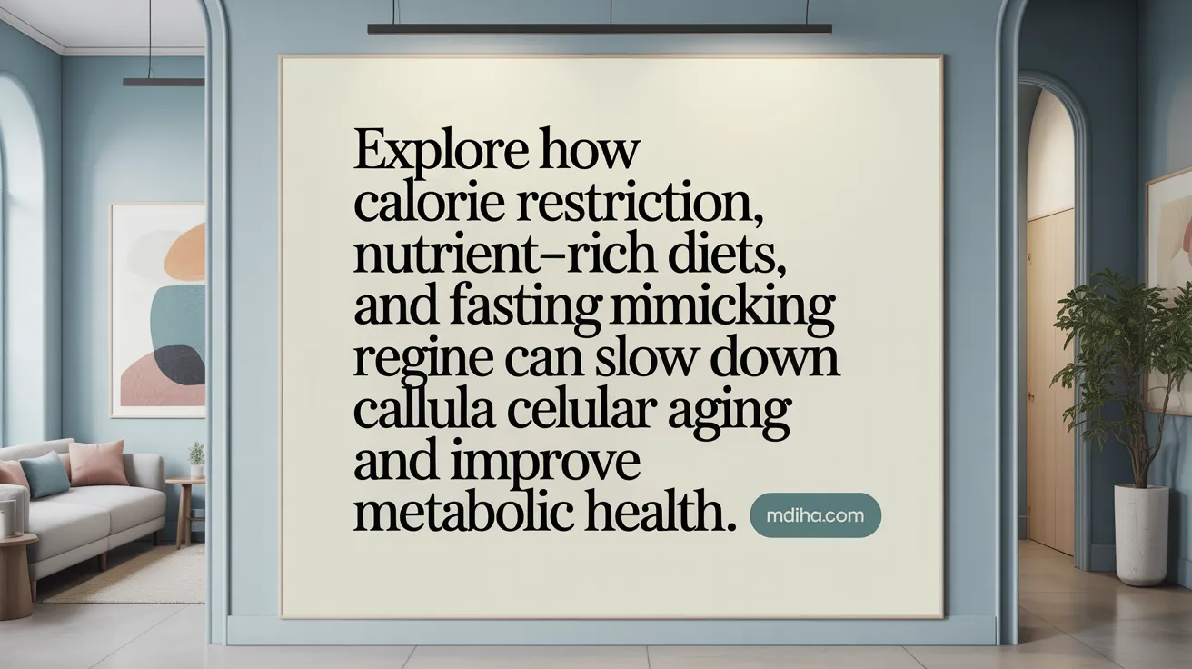 Explore how calorie restriction, nutrient-rich diets, and fasting-mimicking regimens can slow down cellular aging and improve metabolic health.