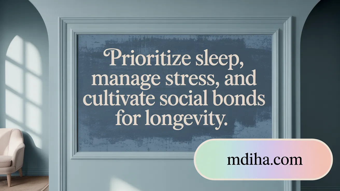 Prioritize Sleep, Manage Stress, and Cultivate Social Bonds for Longevity