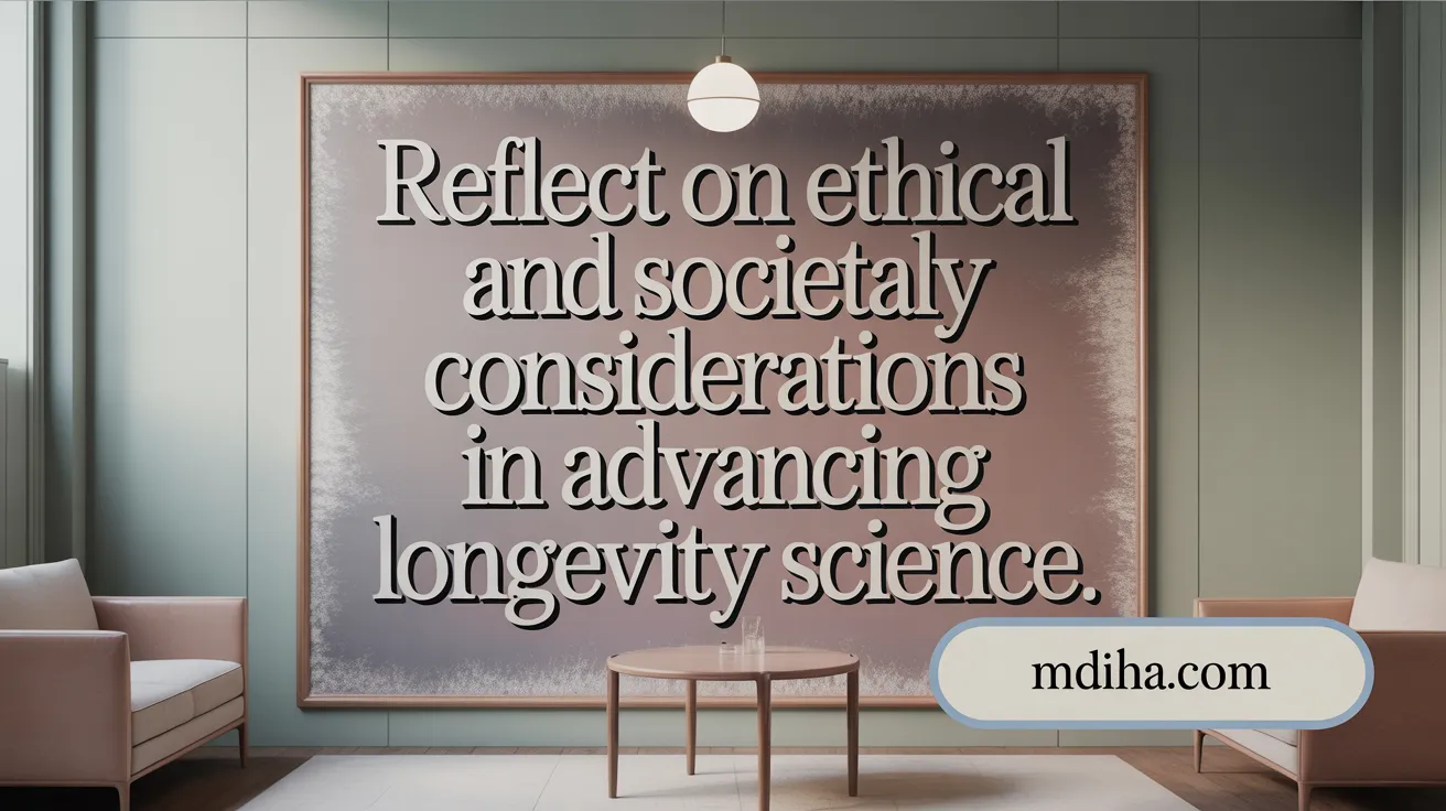 Reflect on ethical and societal considerations in advancing longevity science.