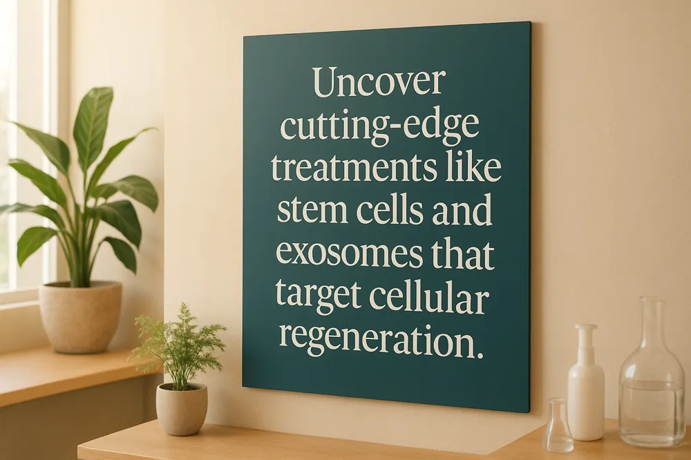 Uncover cutting-edge treatments like stem cells and exosomes that target cellular regeneration.