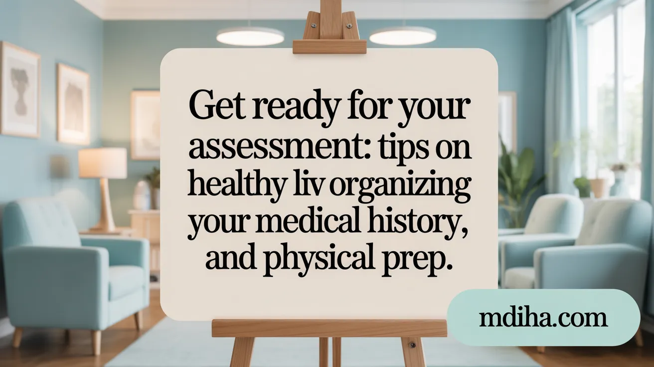 Get Ready for Your Assessment: Tips on healthy living, organizing your medical history, and physical prep.