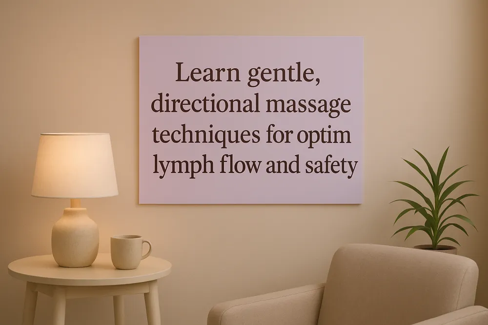 Learn gentle, directional massage techniques for optimal lymph flow and safety.