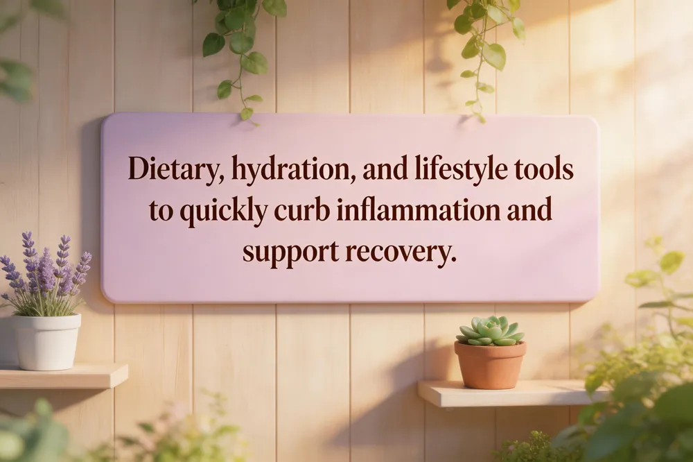 Dietary, hydration, and lifestyle tools to quickly curb inflammation and support recovery.