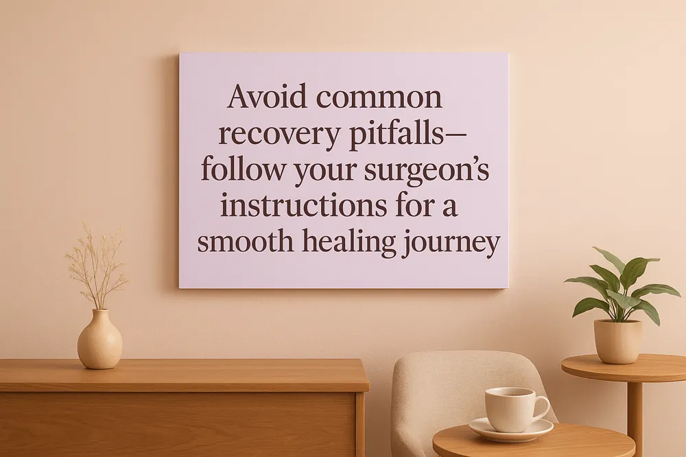 Avoid common recovery pitfalls—follow your surgeon's instructions for a smooth healing journey.