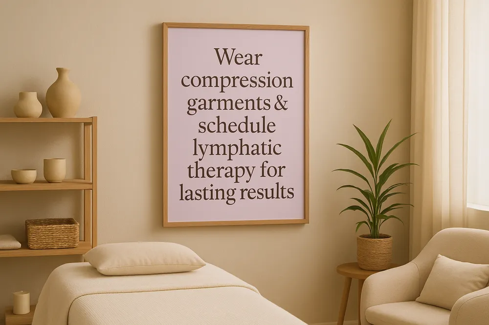 Wear compression garments &amp; schedule lymphatic therapy for lasting results