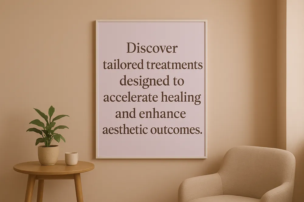 Discover tailored treatments designed to accelerate healing and enhance aesthetic outcomes.