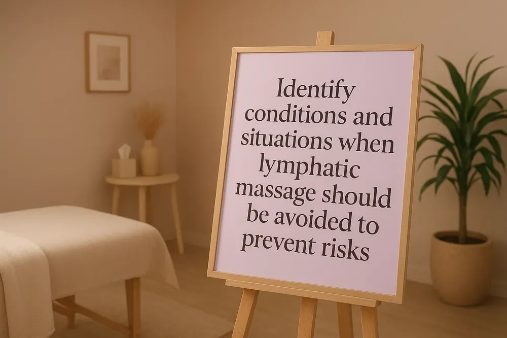 Identify conditions and situations when lymphatic massage should be avoided to prevent risks.
