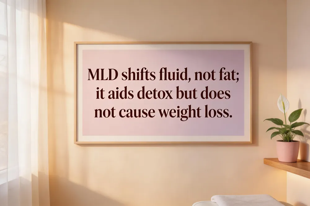 MLD shifts fluid, not fat; it aids detox but does not cause weight loss.