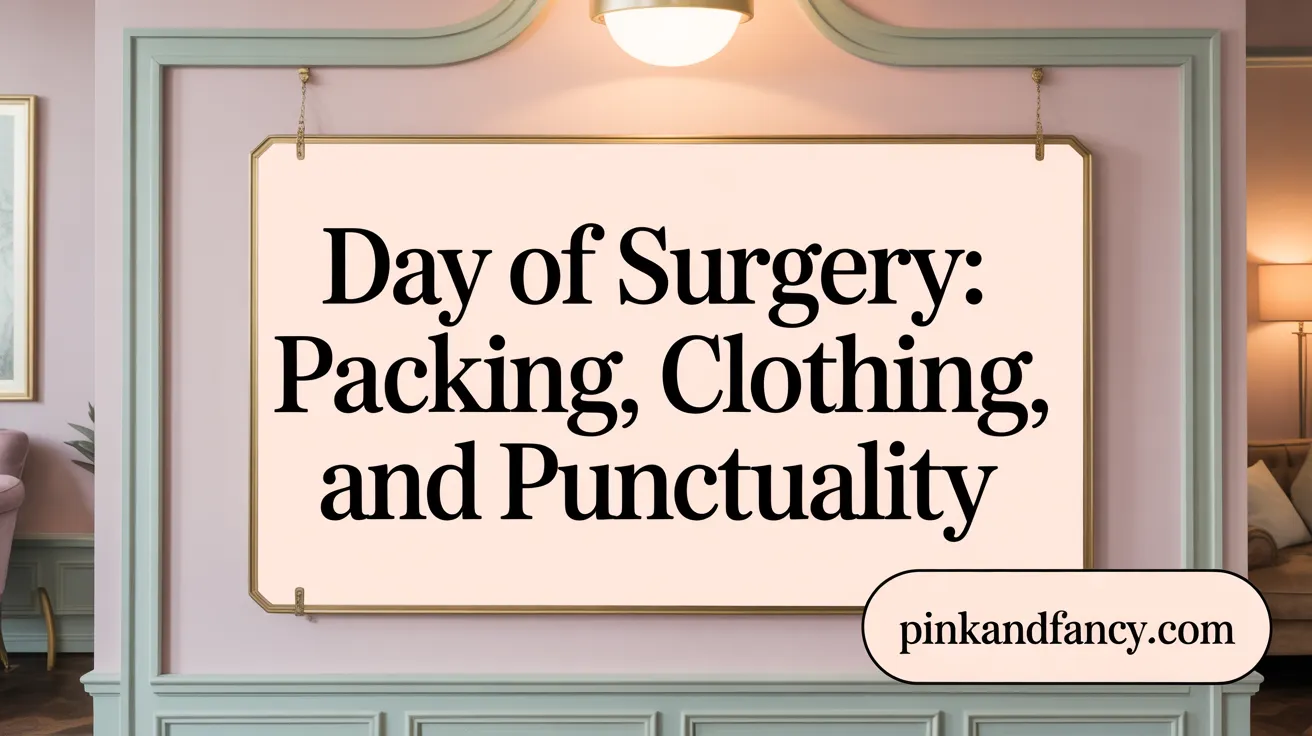 Day of Surgery: Packing, Clothing, and Punctuality