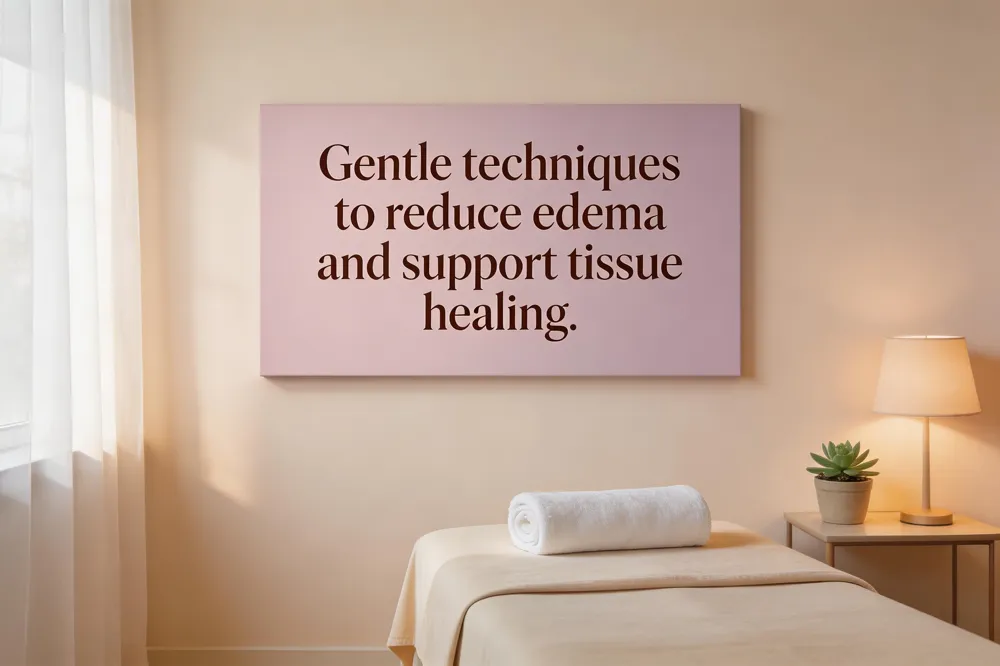 Gentle techniques to reduce edema and support tissue healing.