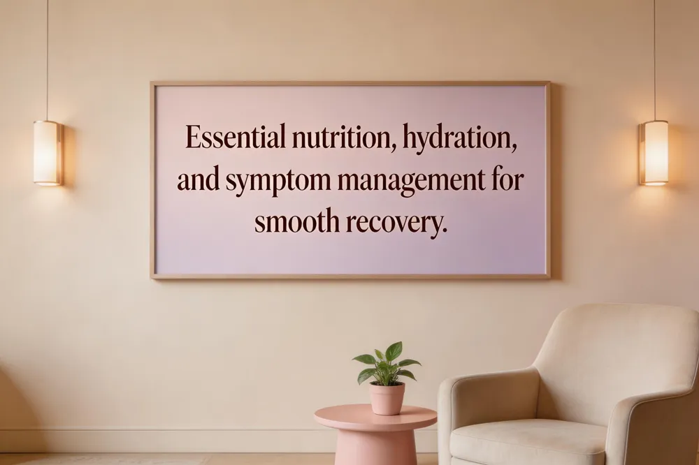 Essential nutrition, hydration, and symptom management for smooth recovery.