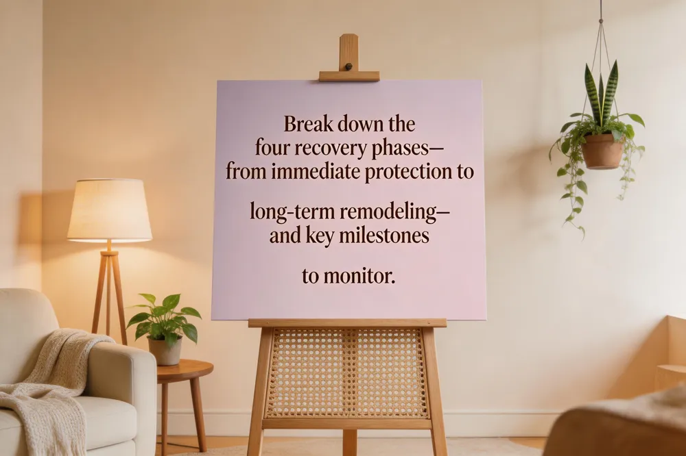 Break down the four recovery phases—from immediate protection to long‑term remodeling—and key milestones to monitor.