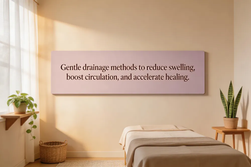 Gentle drainage methods to reduce swelling, boost circulation, and accelerate healing.