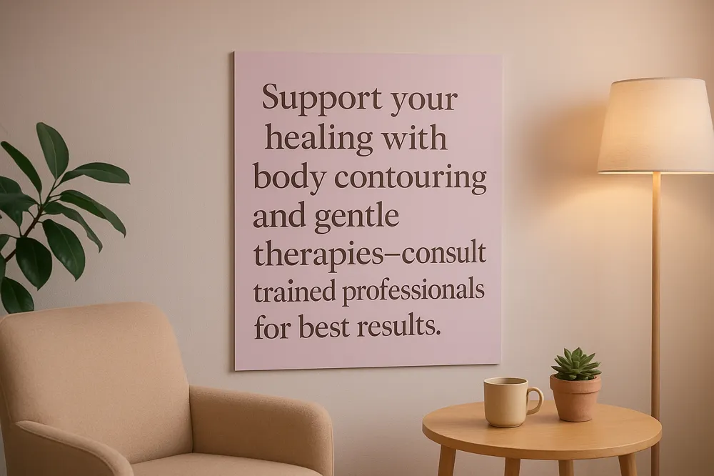 Support your healing with body contouring and gentle therapies—consult trained professionals for best results.