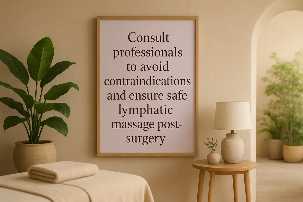Consult professionals to avoid contraindications and ensure safe lymphatic massage post-surgery.