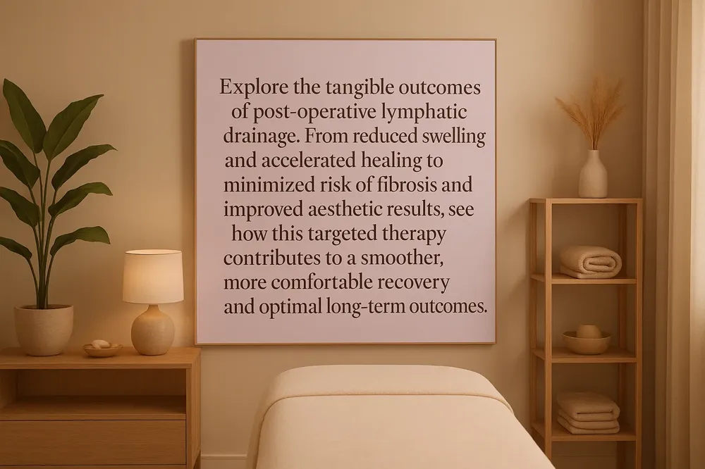 Explore the tangible outcomes of post-operative lymphatic drainage. From reduced swelling and accelerated healing to minimized risk of fibrosis and improved aesthetic results, see how this targeted therapy contributes to a smoother, more comfortable recovery and optimal long-term outcomes.