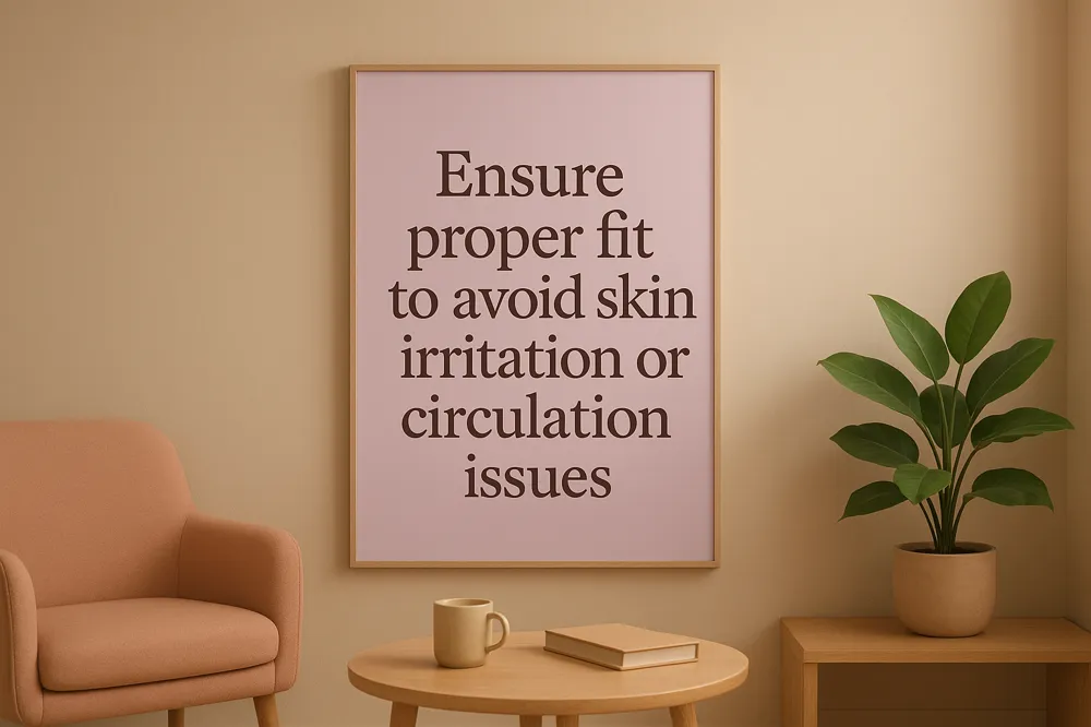 Ensure proper fit to avoid skin irritation or circulation issues