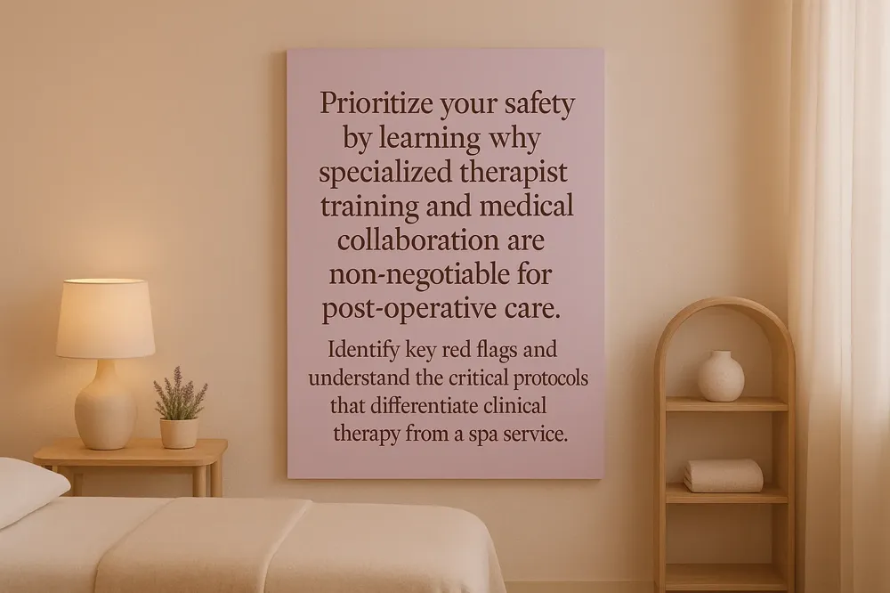 Prioritize your safety by learning why specialized therapist training and medical collaboration are non-negotiable for post-operative care. Identify key red flags and understand the critical protocols that differentiate clinical therapy from a spa service.
