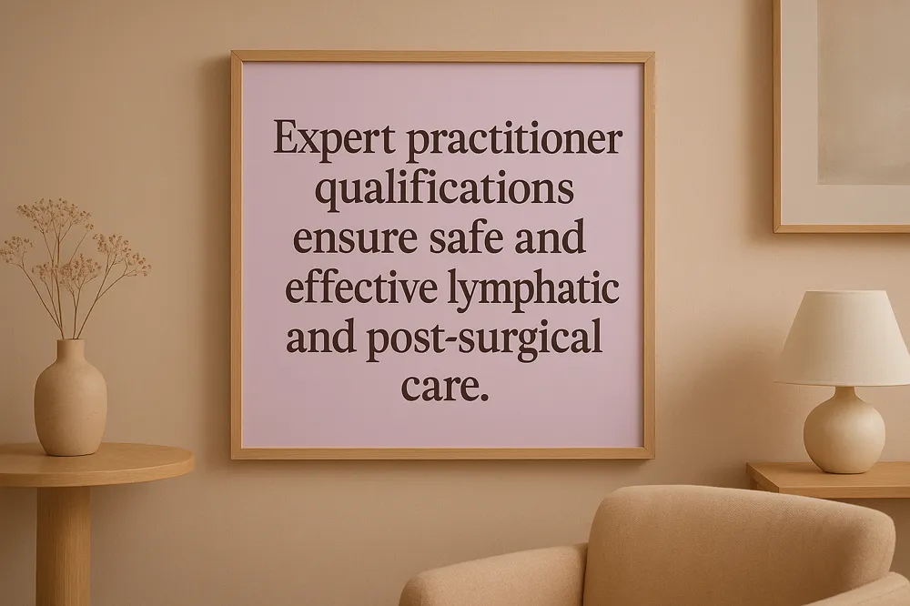 Expert practitioner qualifications ensure safe and effective lymphatic and post-surgical care.