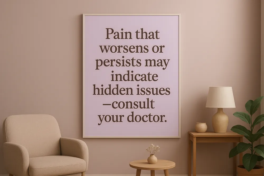 Pain that worsens or persists may indicate hidden issues—consult your doctor.