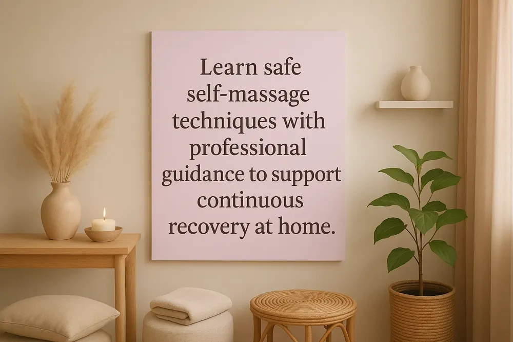 Learn safe self-massage techniques with professional guidance to support continuous recovery at home.