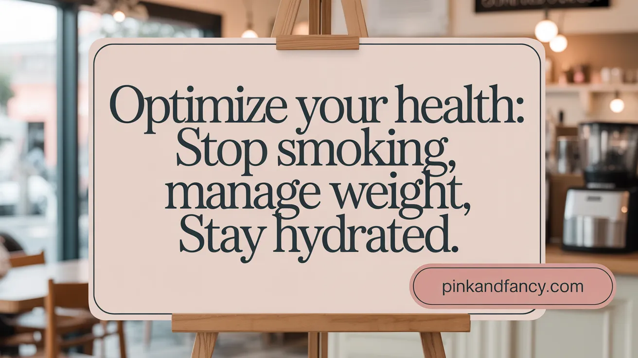 Optimize Your Health: Stop Smoking, Manage Weight, Stay Hydrated