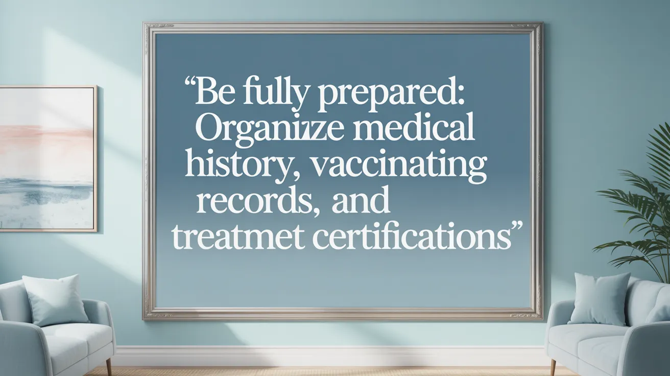 Be Fully Prepared: Organize Medical History, Vaccination Records, and Treatment Certifications