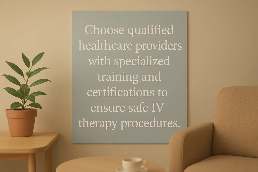 Choose qualified healthcare providers with specialized training and certifications to ensure safe IV therapy procedures.