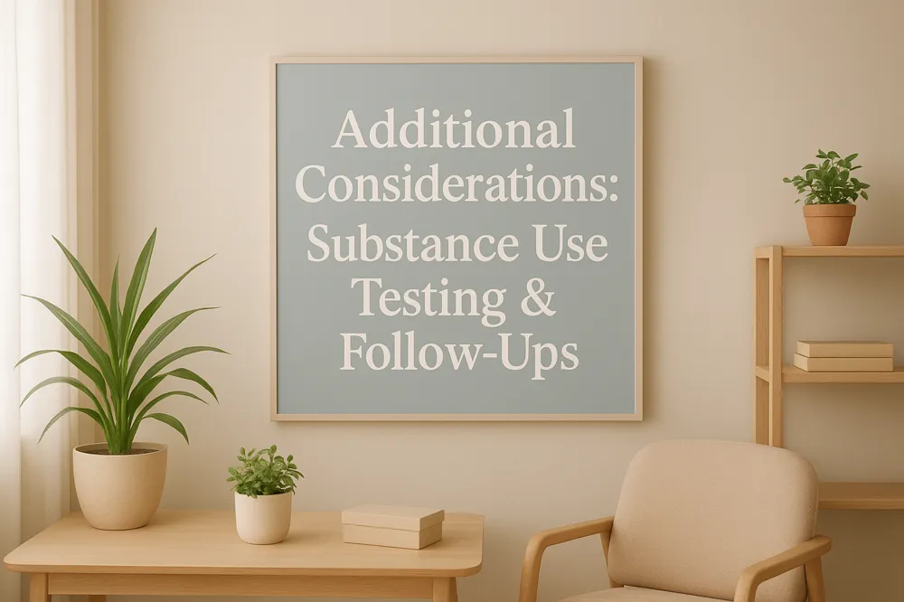 Additional Considerations: Substance Use Testing & Follow-Ups