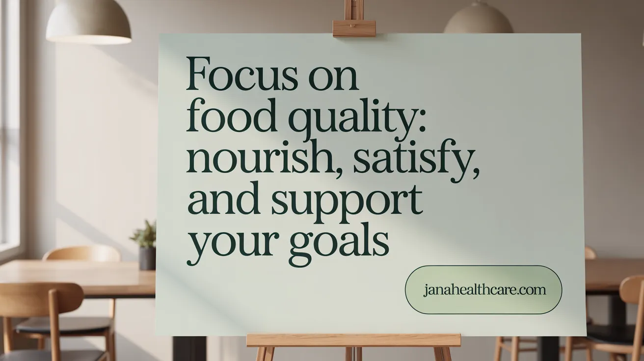 Focus on Food Quality: Nourish, Satisfy, and Support Your Goals