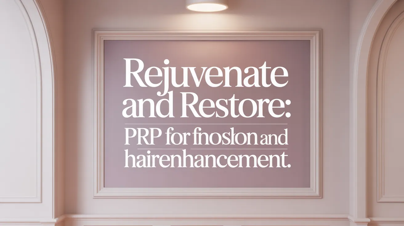 Rejuvenate and Restore: PRP for Skin and Hair Enhancement