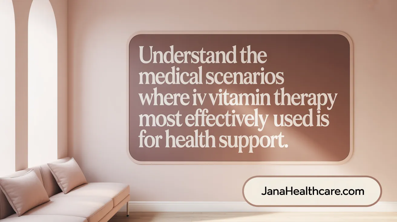 Understand the medical scenarios where IV vitamin therapy is most effectively used for health support.