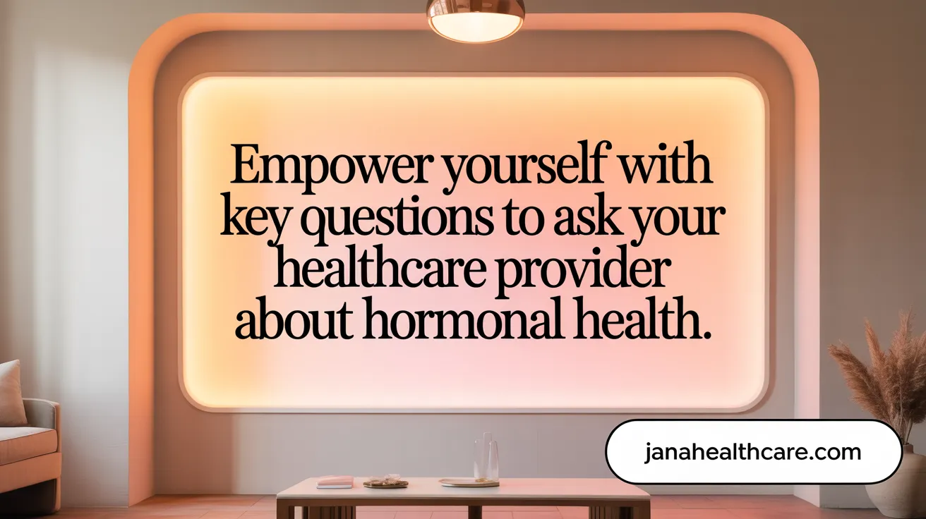 Empower yourself with key questions to ask your healthcare provider about hormonal health.