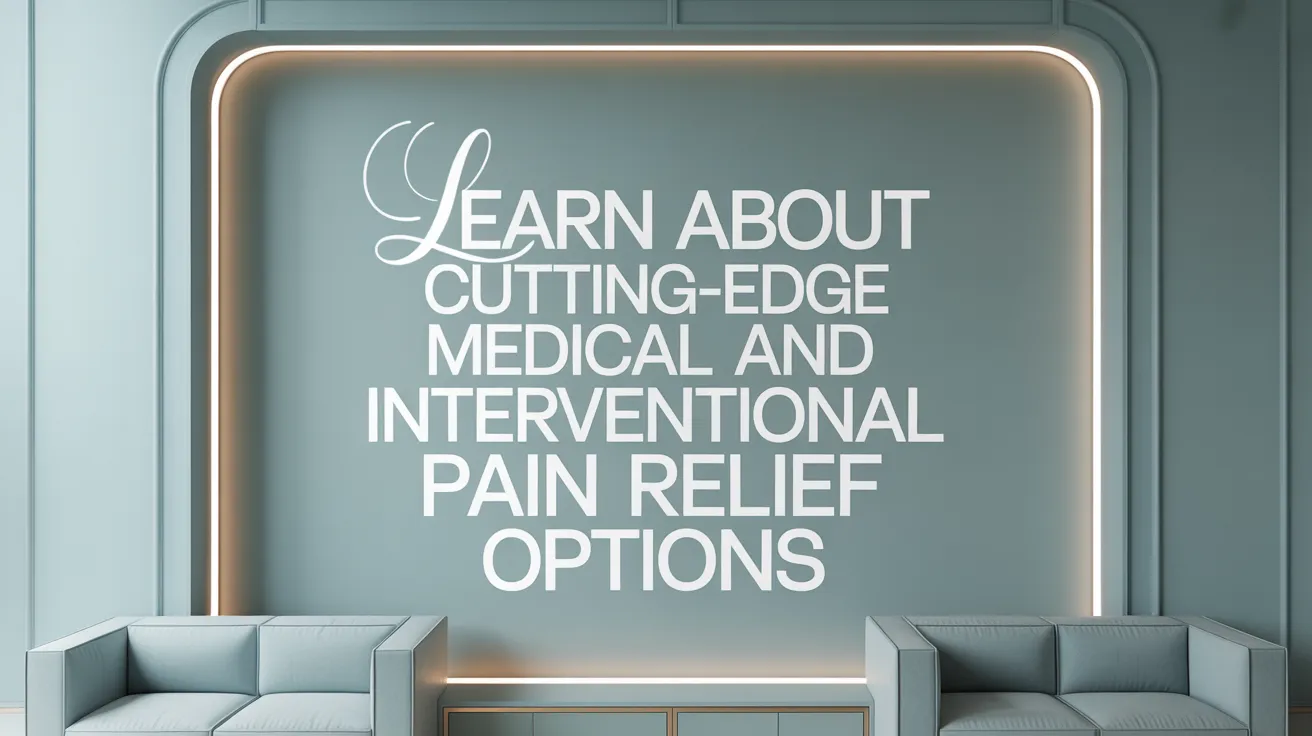 Learn about cutting-edge medical and interventional pain relief options
