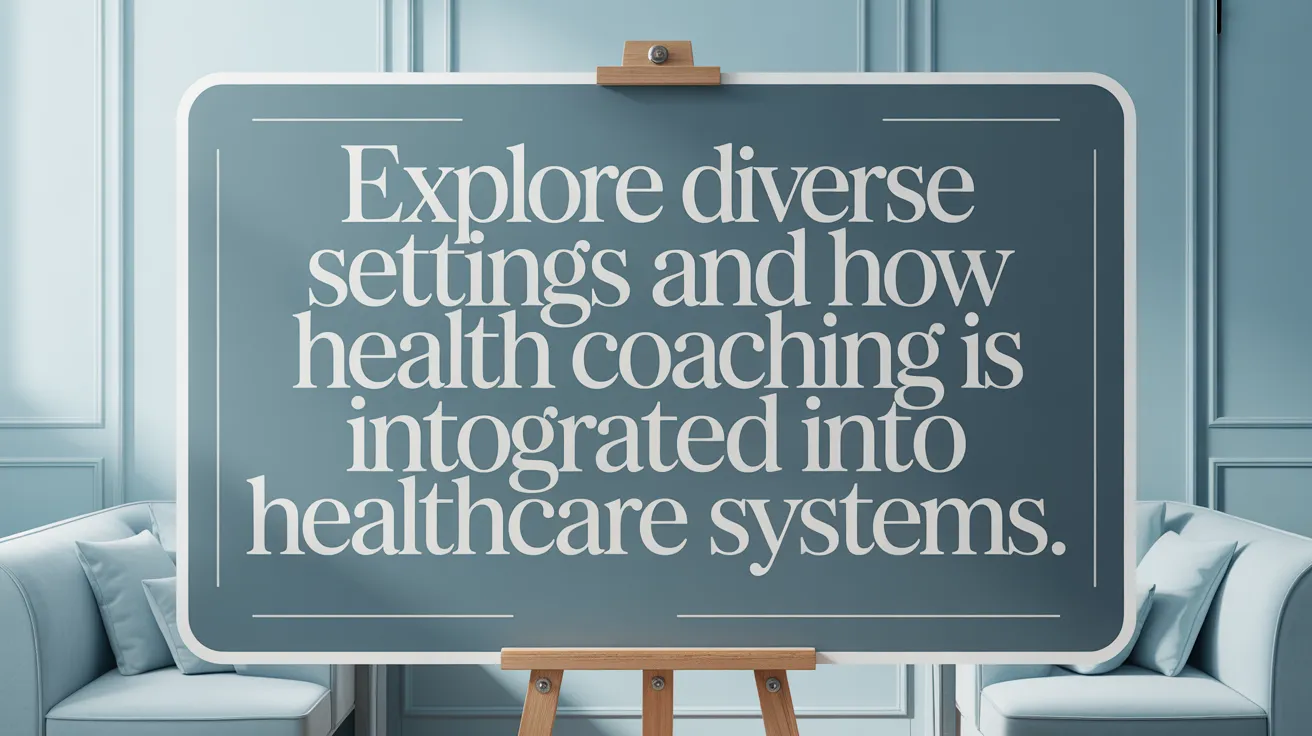 Explore diverse settings and how health coaching is integrated into healthcare systems.
