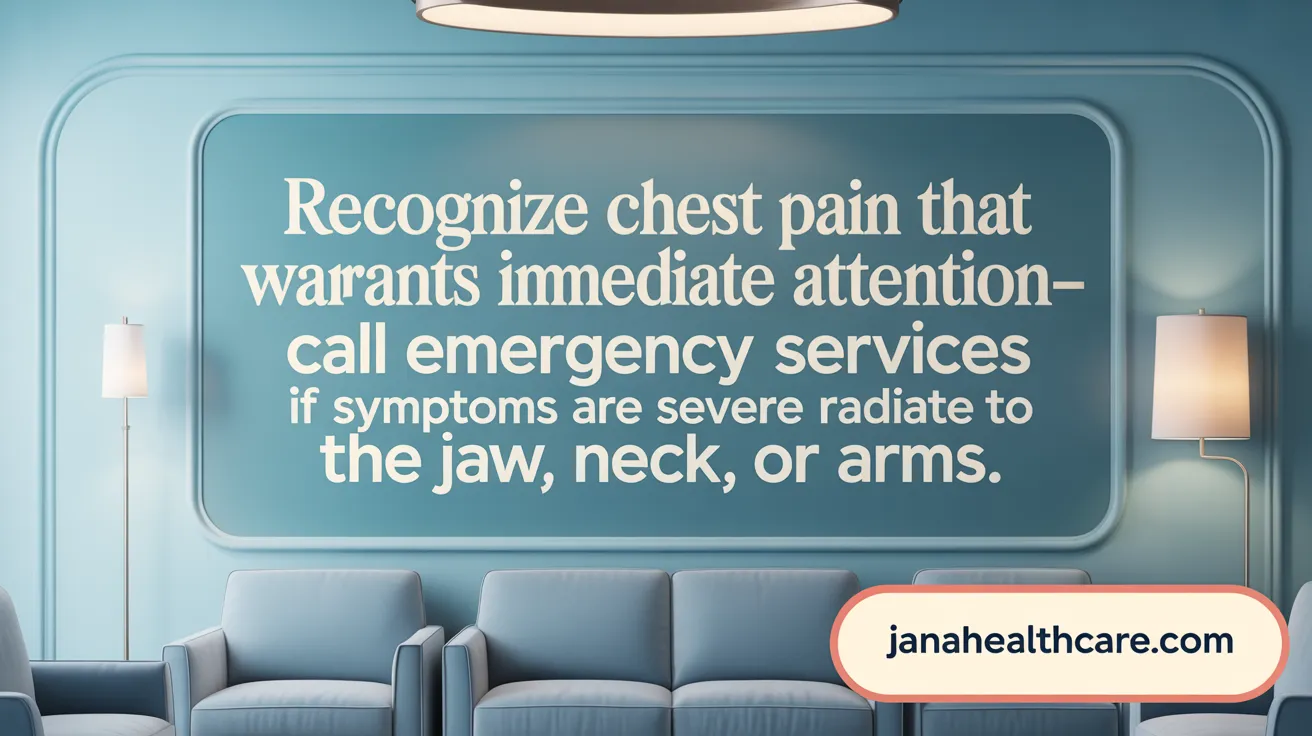 Recognize chest pain that warrants immediate attention—call emergency services if symptoms are severe or radiate to the jaw, neck, or arms.