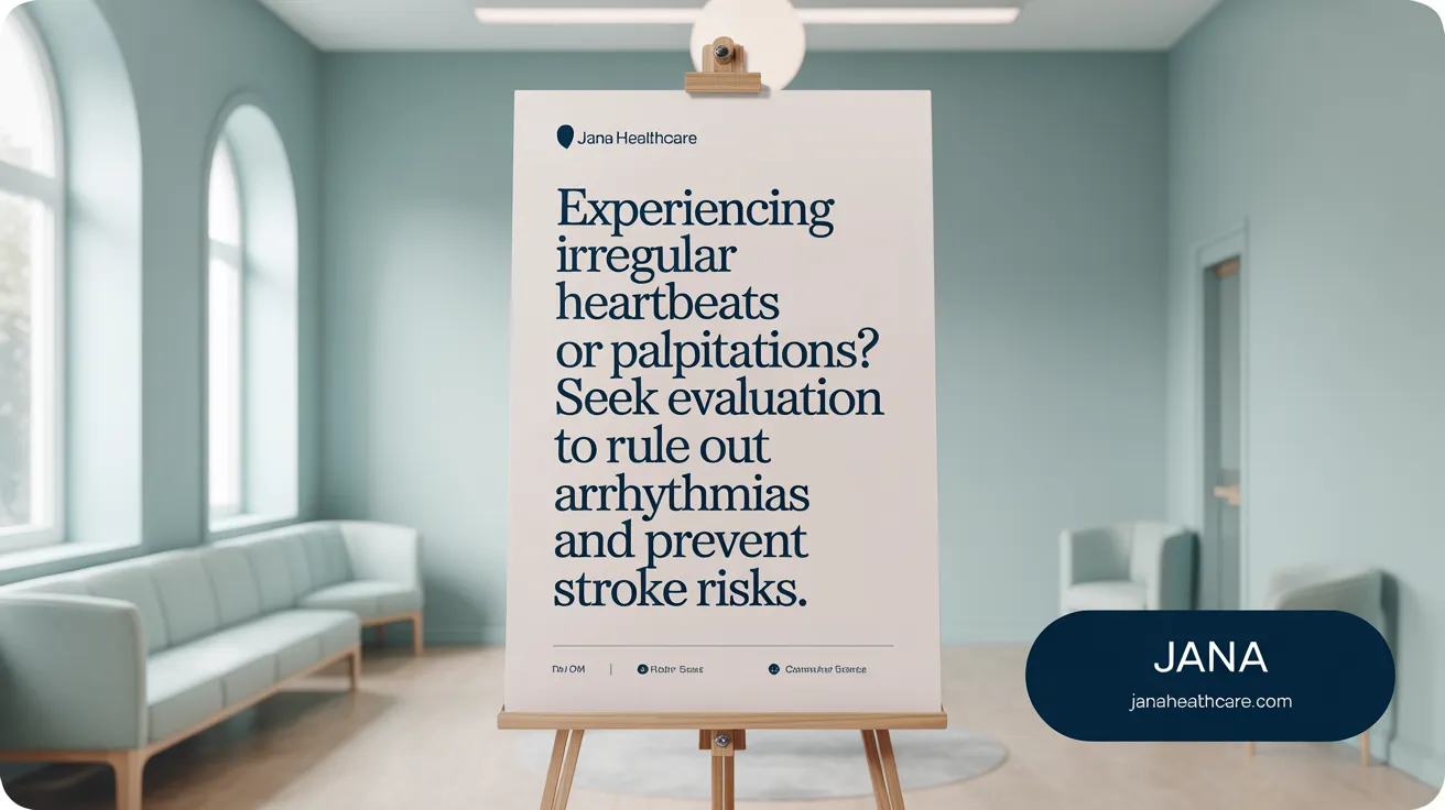 Experiencing irregular heartbeats or palpitations? Seek evaluation to rule out arrhythmias and prevent stroke risks.