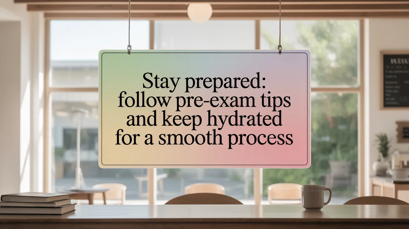 Stay Prepared: Follow Pre-Exam Tips and Keep Hydrated for a Smooth Process
