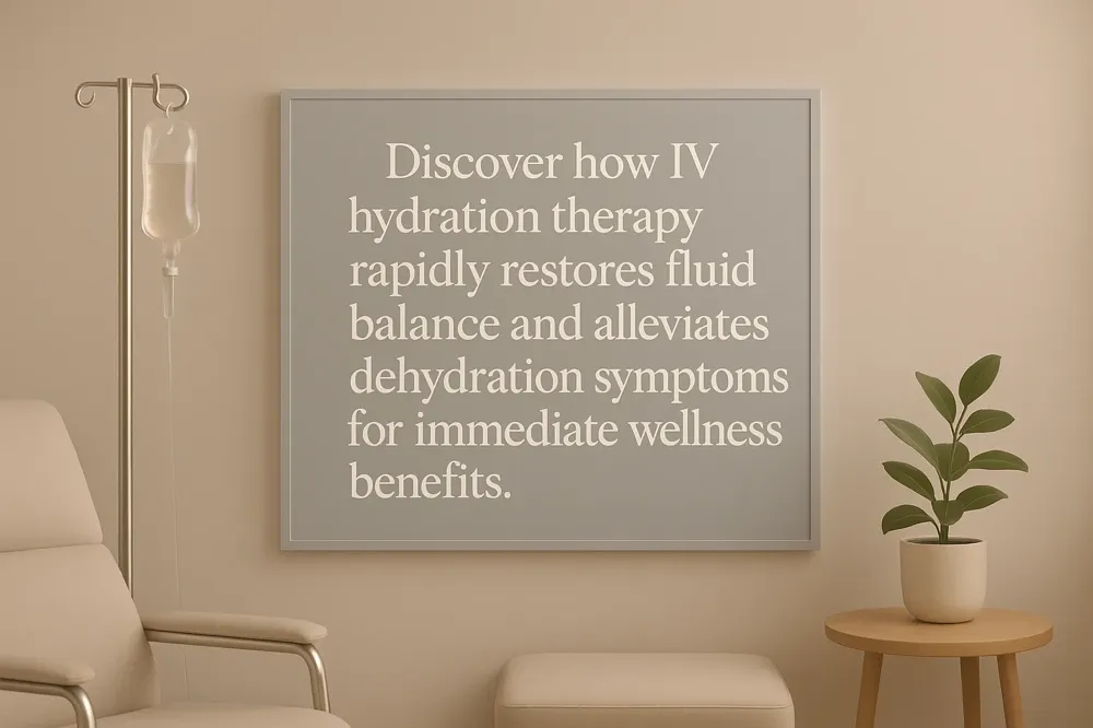 Discover how IV hydration therapy rapidly restores fluid balance and alleviates dehydration symptoms for immediate wellness benefits.