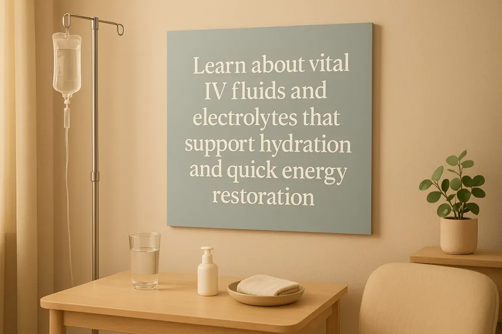 Learn about vital IV fluids and electrolytes that support hydration and quick energy restoration.