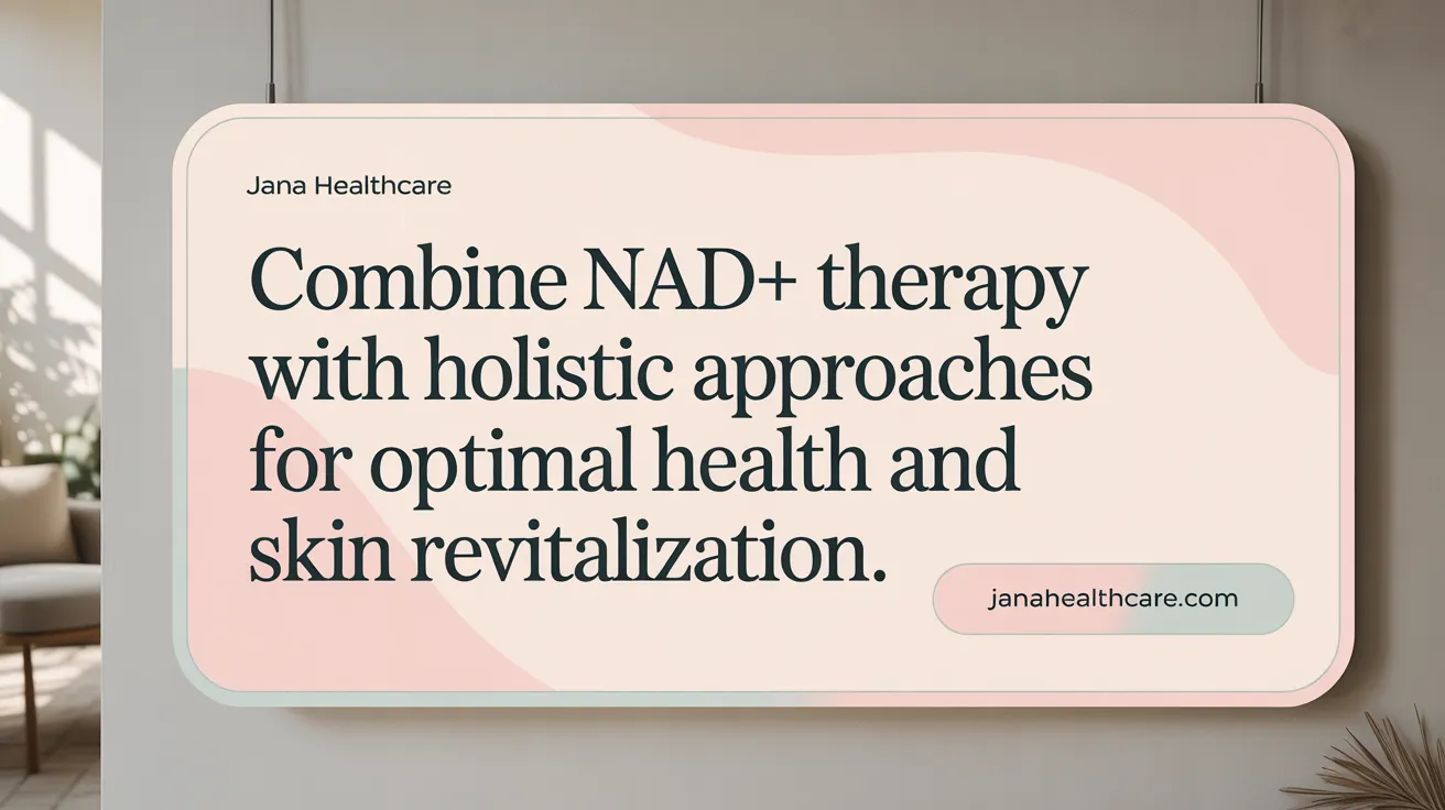 Combine NAD+ therapy with holistic approaches for optimal health and skin revitalization.