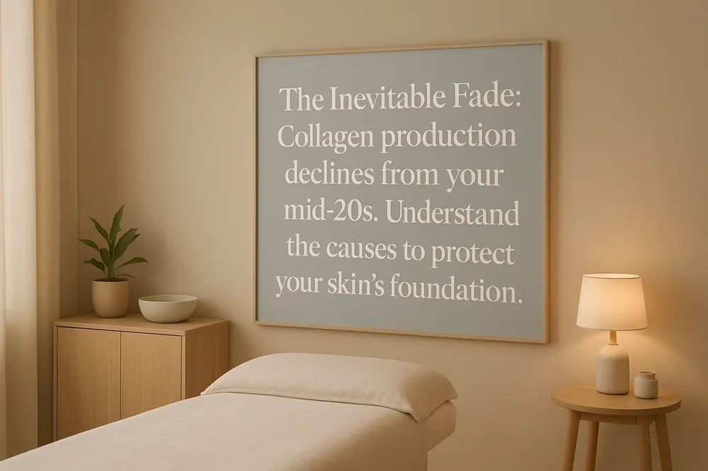 The Inevitable Fade: Collagen production declines from your mid-20s. Understand the causes to protect your skin's foundation.