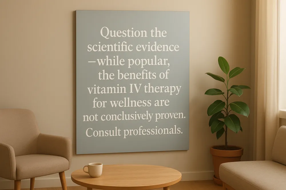 Question the scientific evidence—while popular, the benefits of vitamin IV therapy for wellness are not conclusively proven. Consult professionals.